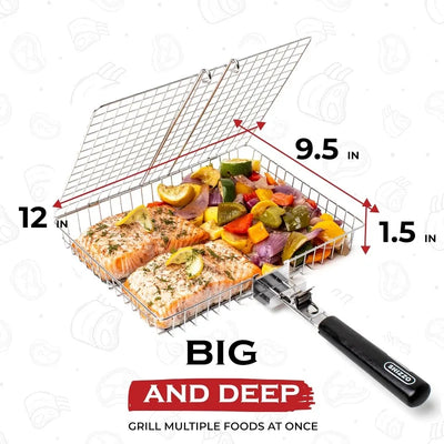 Stainless Steel Folding Grill Basket.