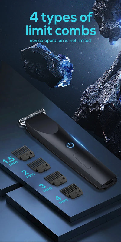 Adjustable cutter head with USB charging for electric hair clipper.