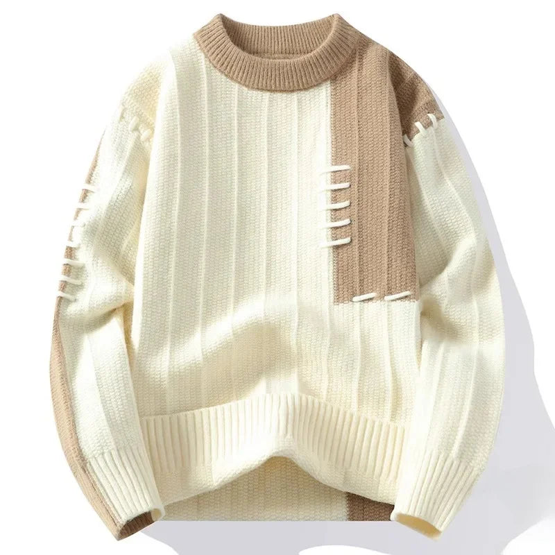 Trendy Men's Loose-Fit Knitted Sweater.