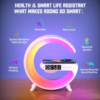 Atmosphere Light Wireless Charger Speaker Clock.