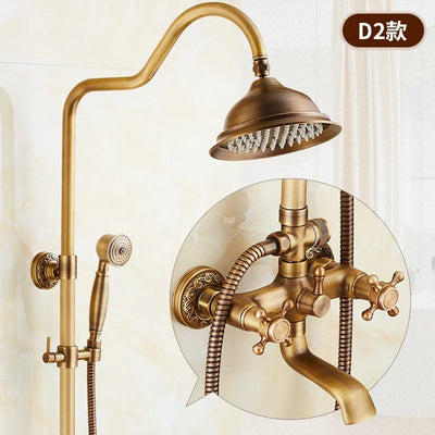 Rainfall Shower Set Antique Bronze Faucet Set.