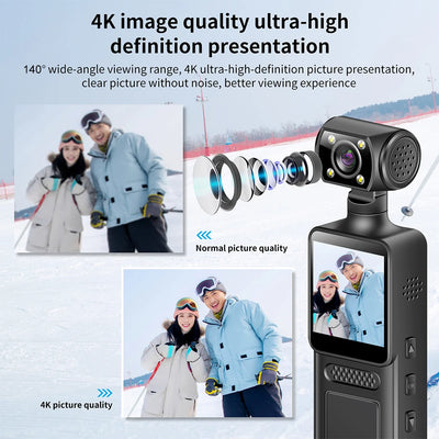 128GB 4K Ultra HD Action Mini Camera 180 Rotatable Vlog.