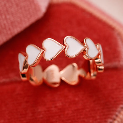 Heart Rings Rose Gold Color.