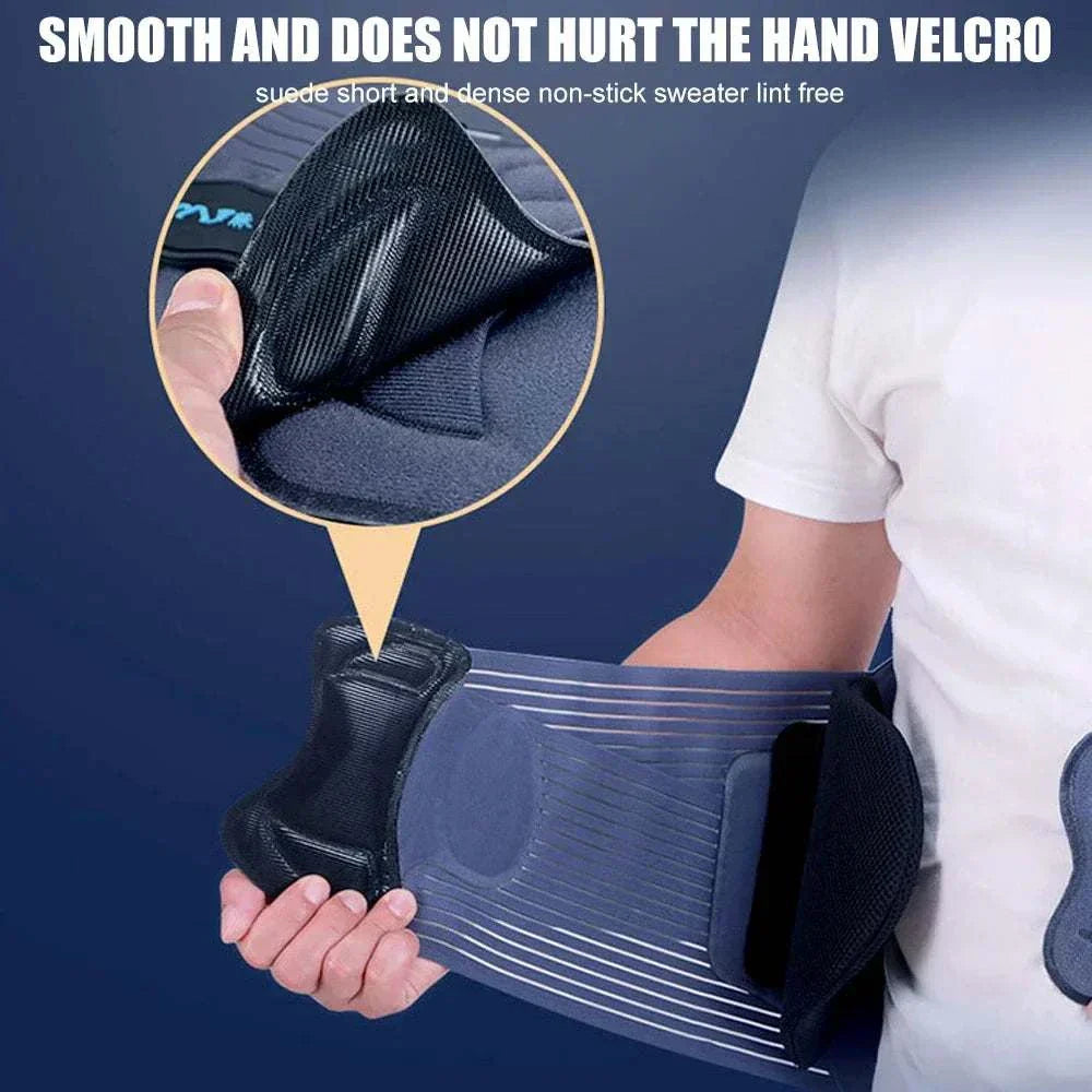 Adjustable back brace lumbar with smooth, non-stick suede velcro for comfortable hand grip