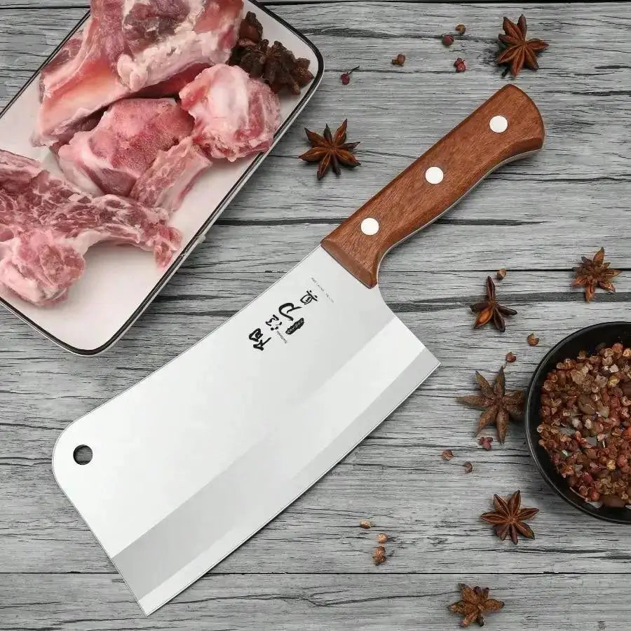 Heavy-Duty Butcher's Bone Cutting Knife.