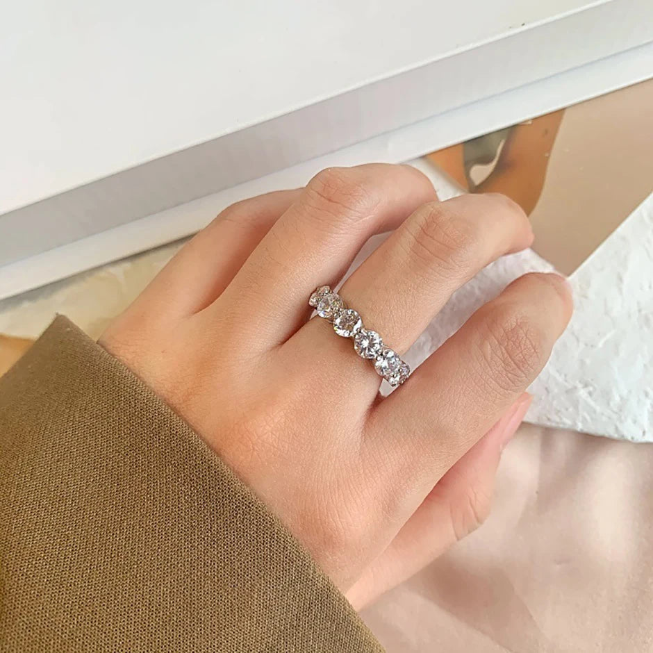 925 Sterling Silver Diamond Wedding Ring