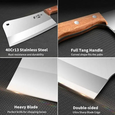 Heavy-Duty Butcher's Bone Cutting Knife.