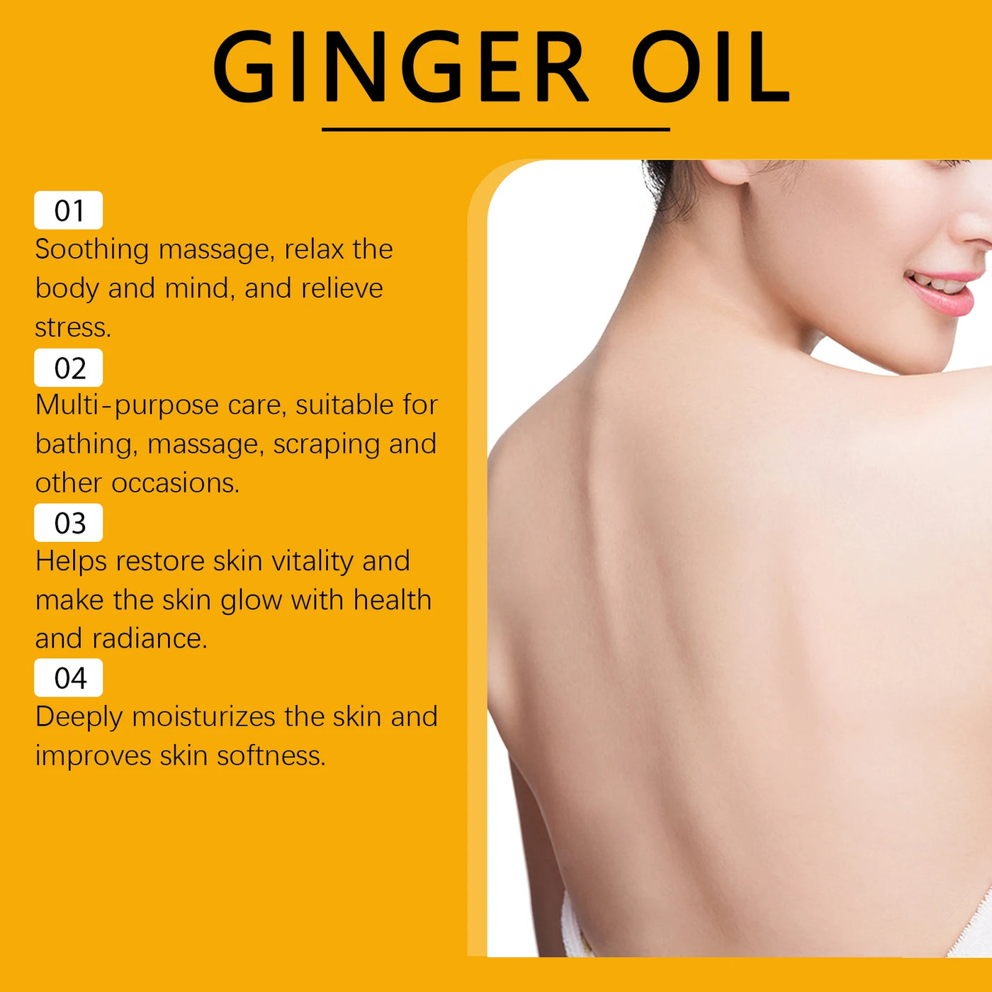 Body Relaxing Essential Oil Ginger Massage Oil Improve Rough Dry Skin.