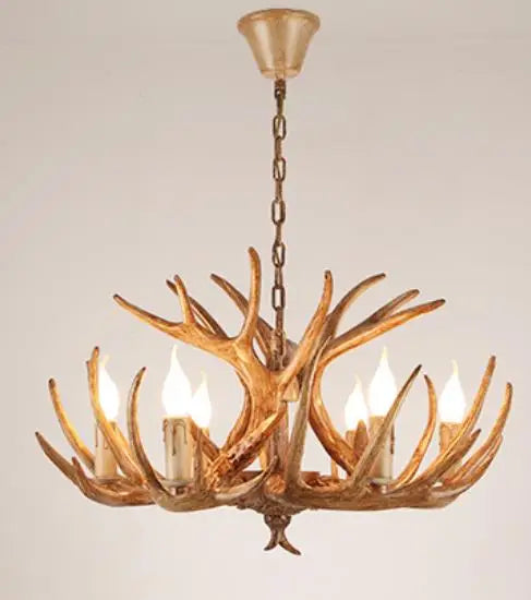 9 Head Candle Antler Chandelier.