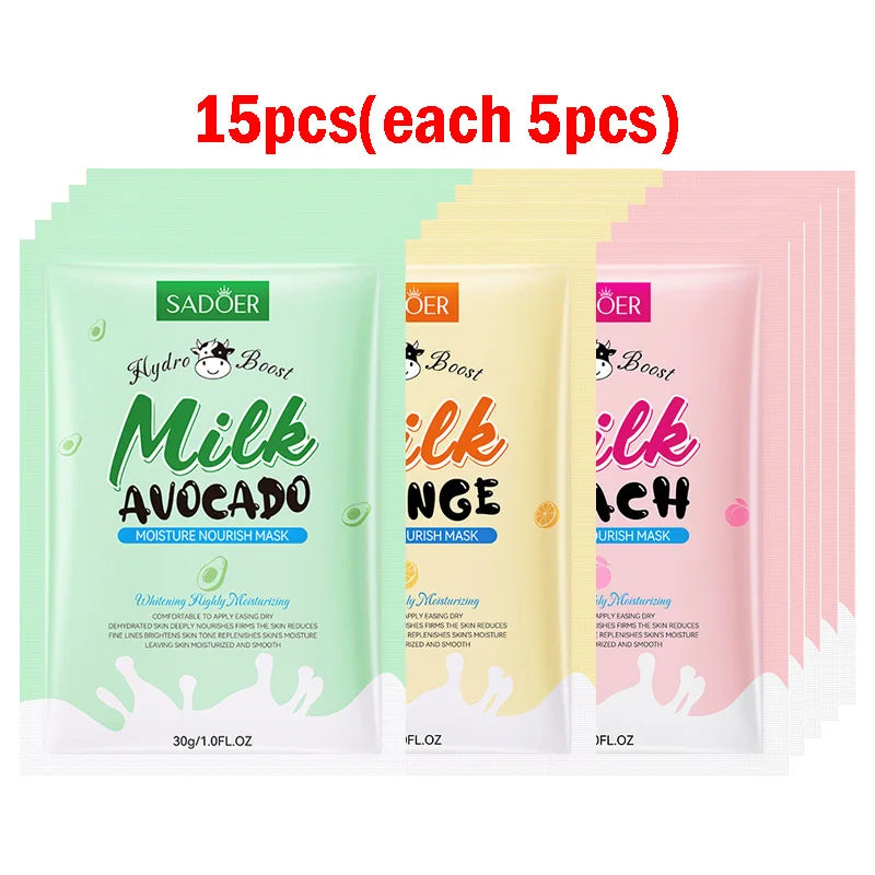 Milk Fruits Facial Masks Vitamin C Avocado.