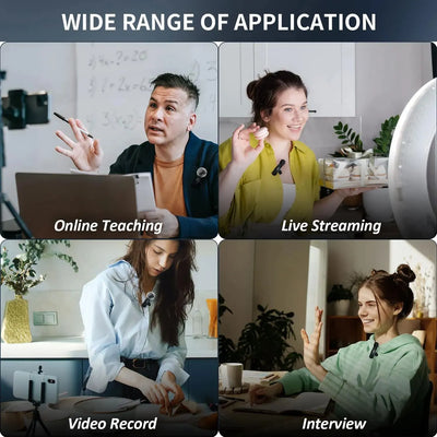 Wireless Lavalier Microphone Audio Video Recording.