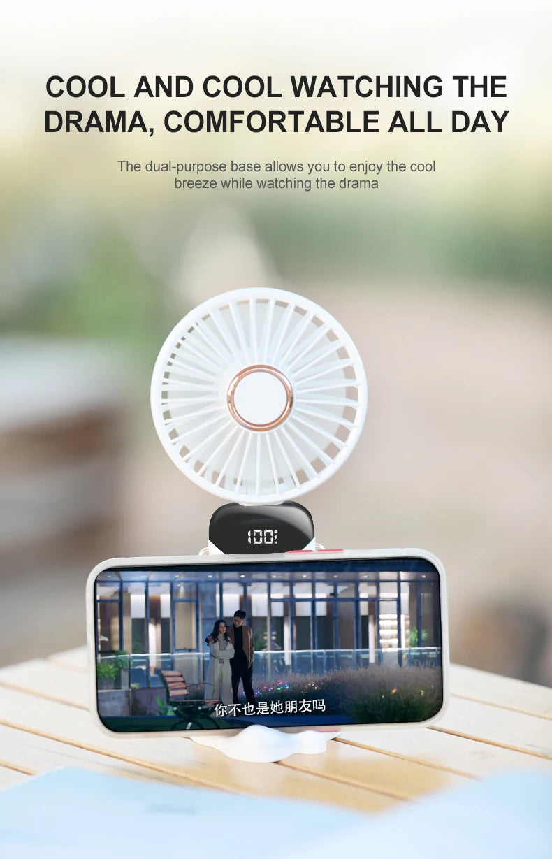 Mini Fan Foldable Portable Neck Hanging.