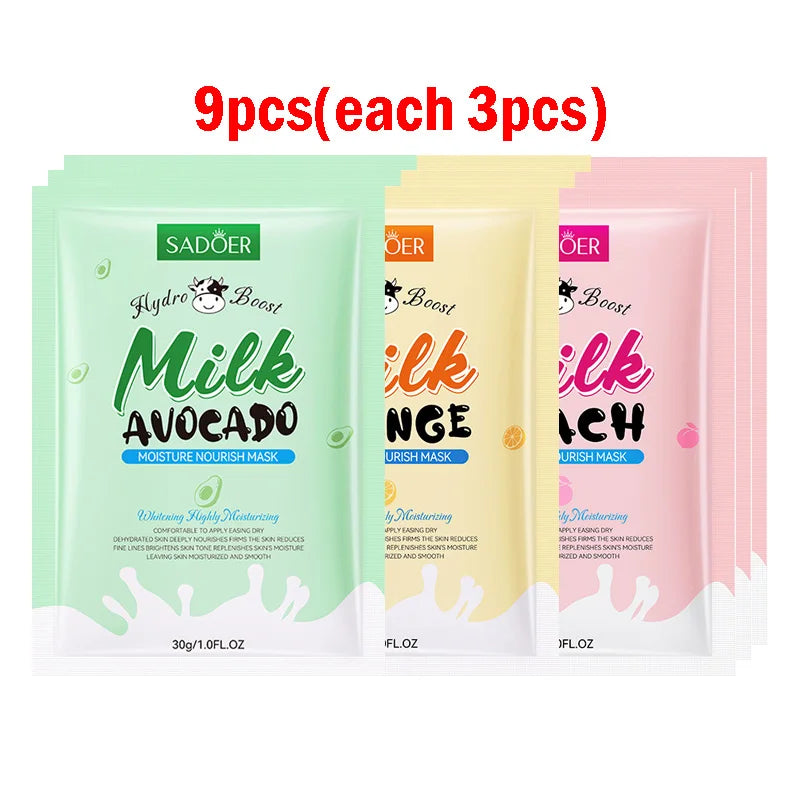 Milk Fruits Facial Masks Vitamin C Avocado.