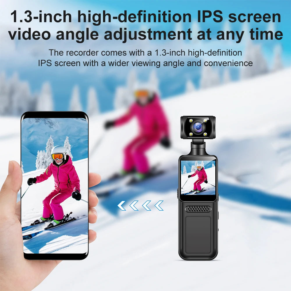 128GB 4K Ultra HD Action Mini Camera 180 Rotatable Vlog.