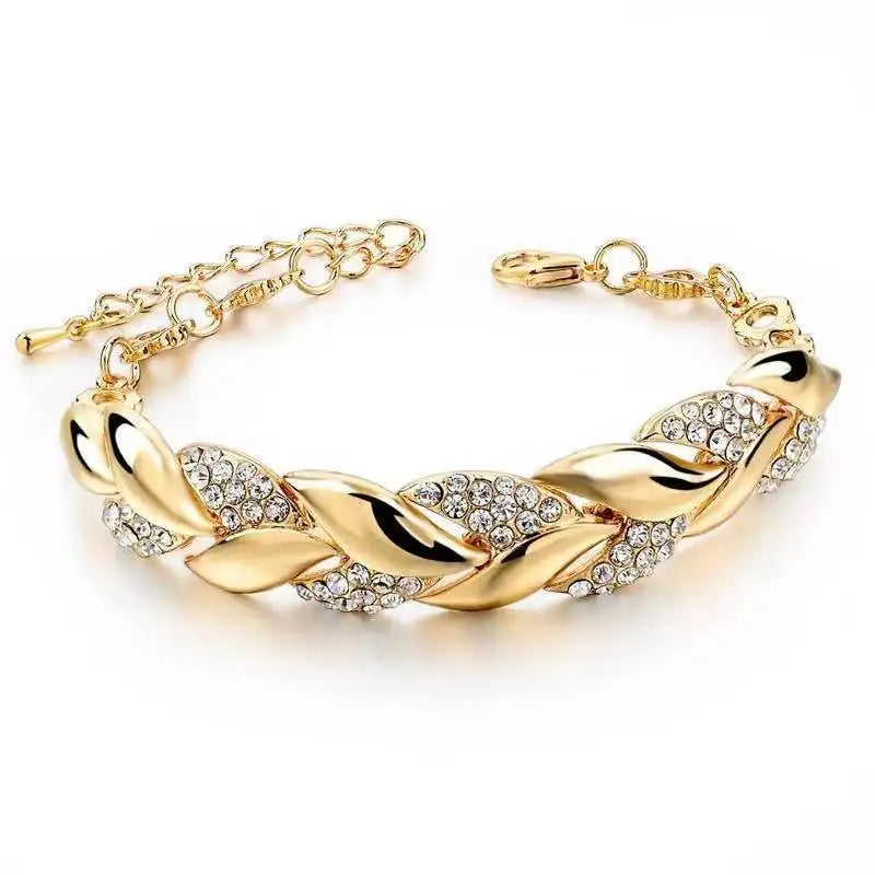 Luxury Love Braided Leaf Bracelet.