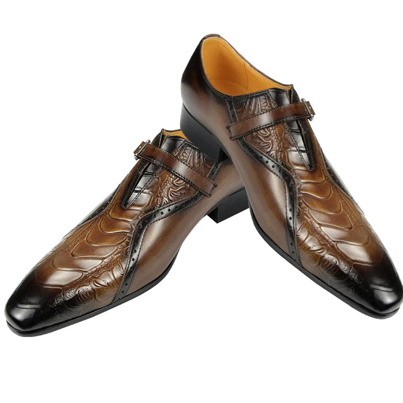 Deluxe Trendy Men's Leather Brogue Shoes.