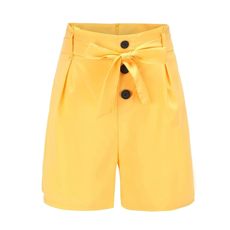 Tie Waist Beach Summer High Waist Shorts.