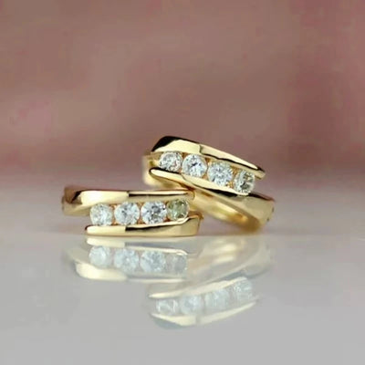 Gold Color Earrings Statement Ear Circle.