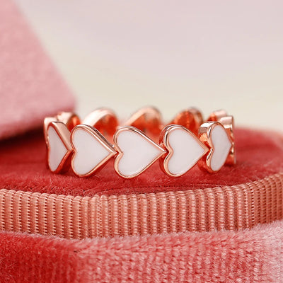 Heart Rings Rose Gold Color.