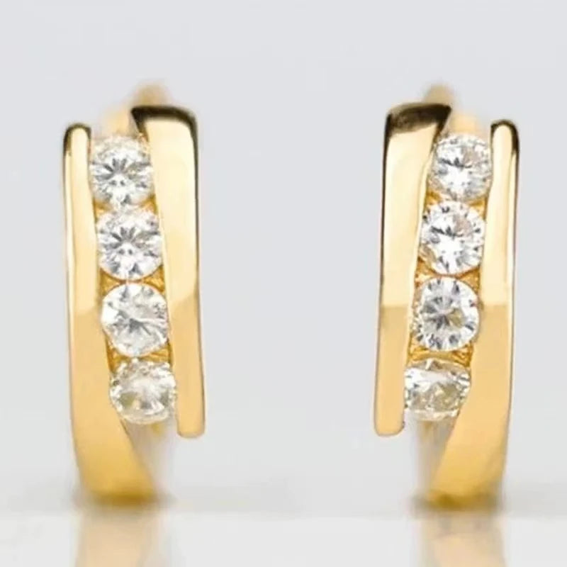 Gold Color Earrings Statement Ear Circle.