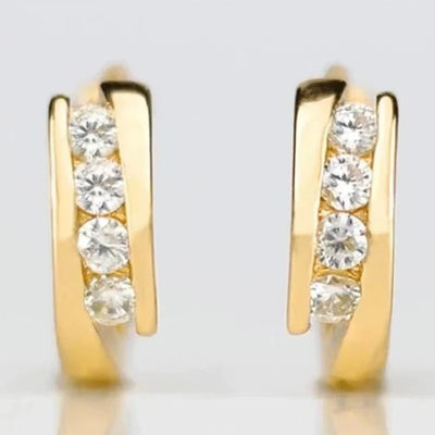 Gold Color Earrings Statement Ear Circle.