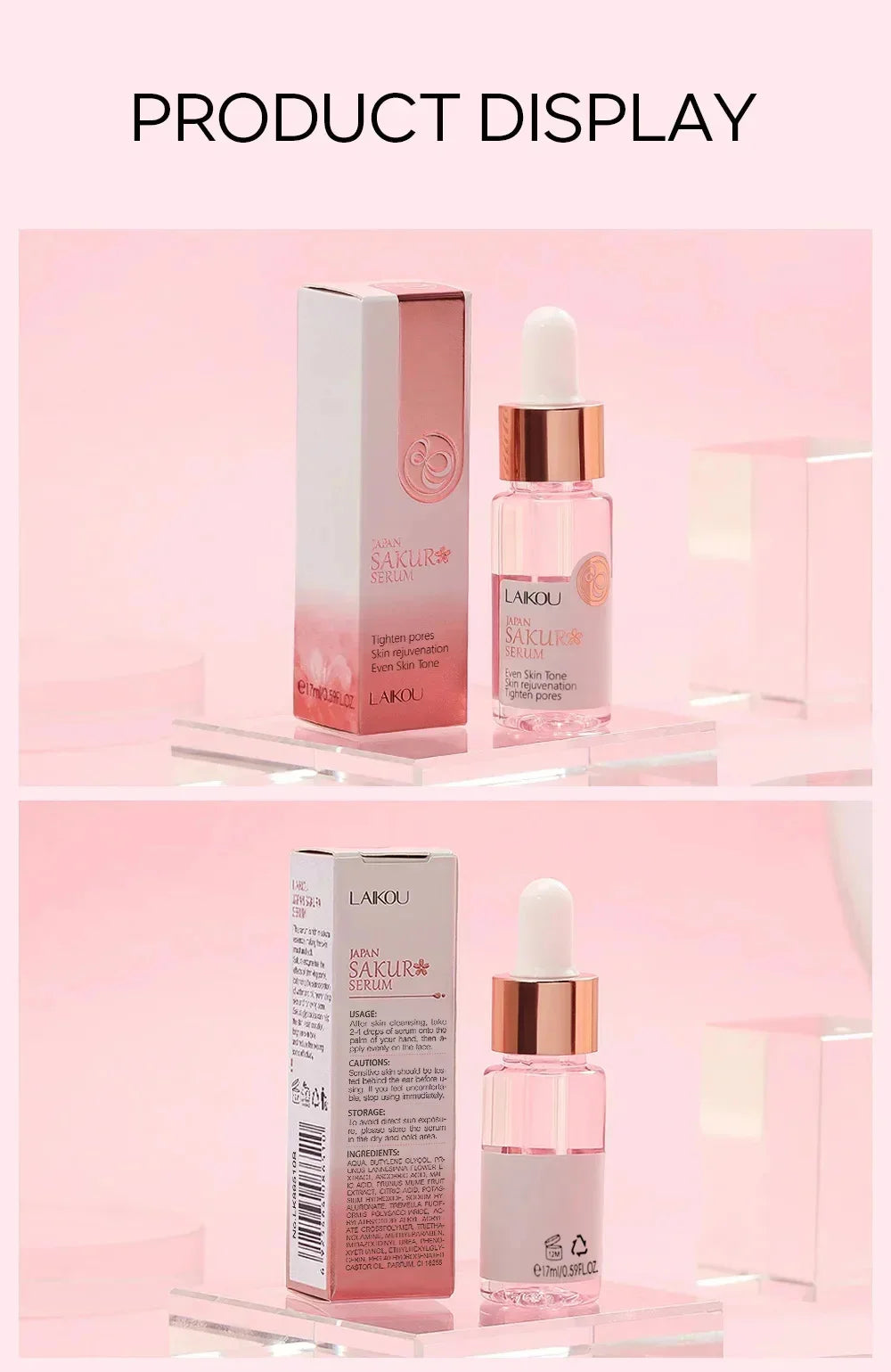 Japan Sakura Wrinkle Remover Face Serum Cream Anti-Aging Fade.
