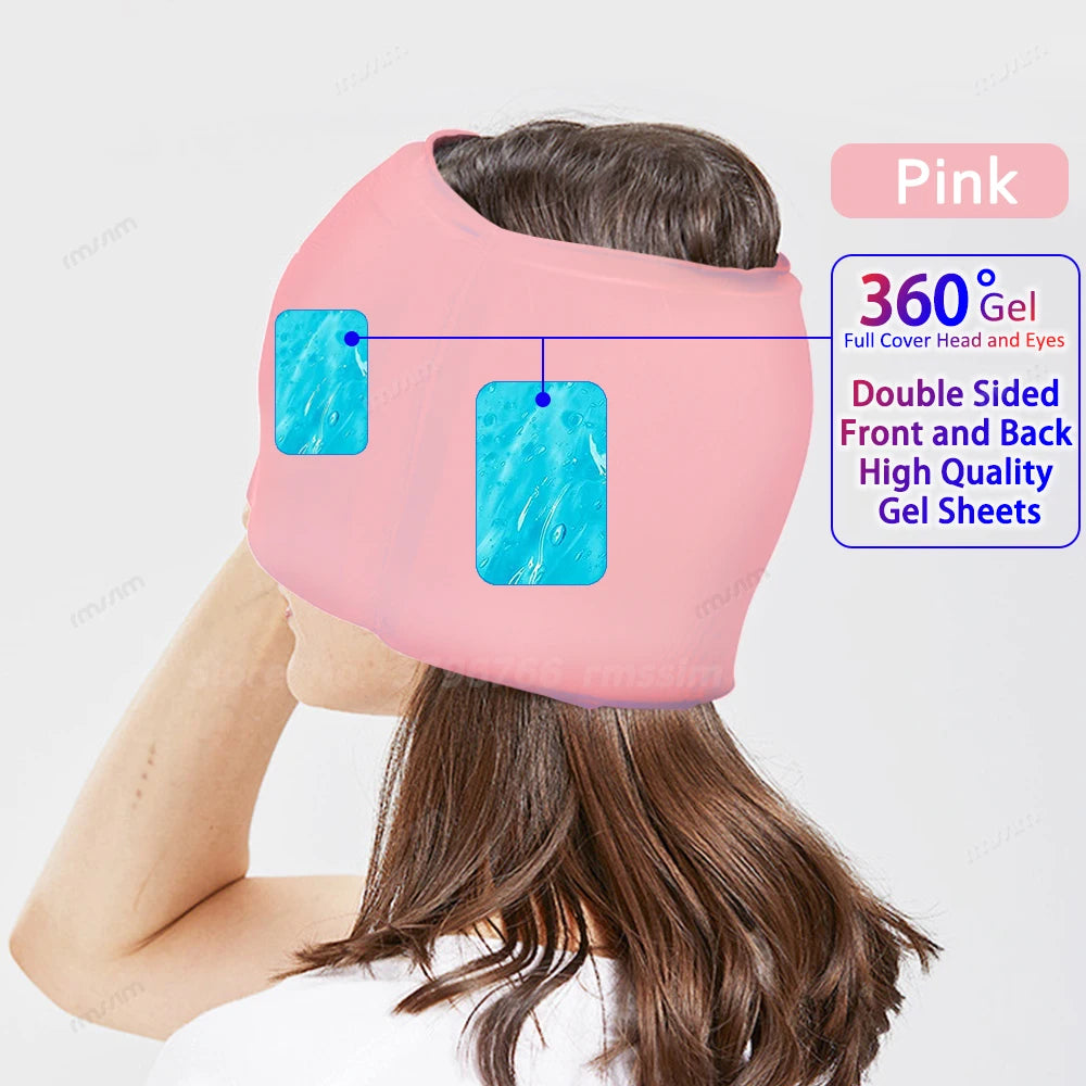 Head Massager Cap Gel Hot Cold Therapy.