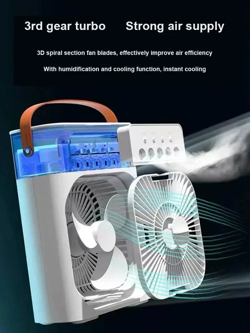 Mini Air Conditioner Fan Cooler Light Portable Humidifier.