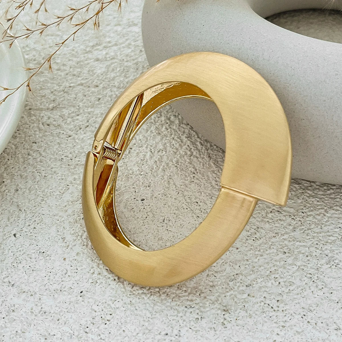 Chunky Heavy Wide Metal Water Drop Bangles.
