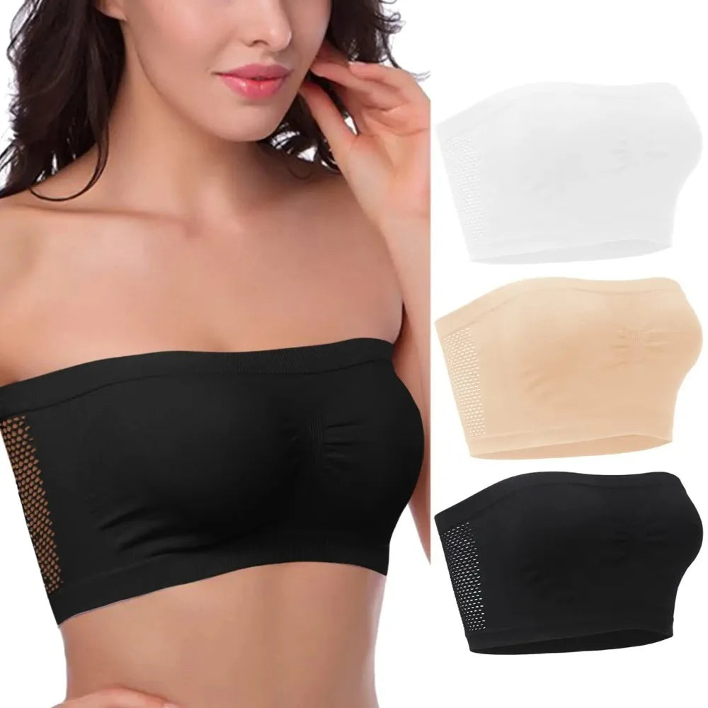 Breathable Mesh Tube Bra No breast pads
