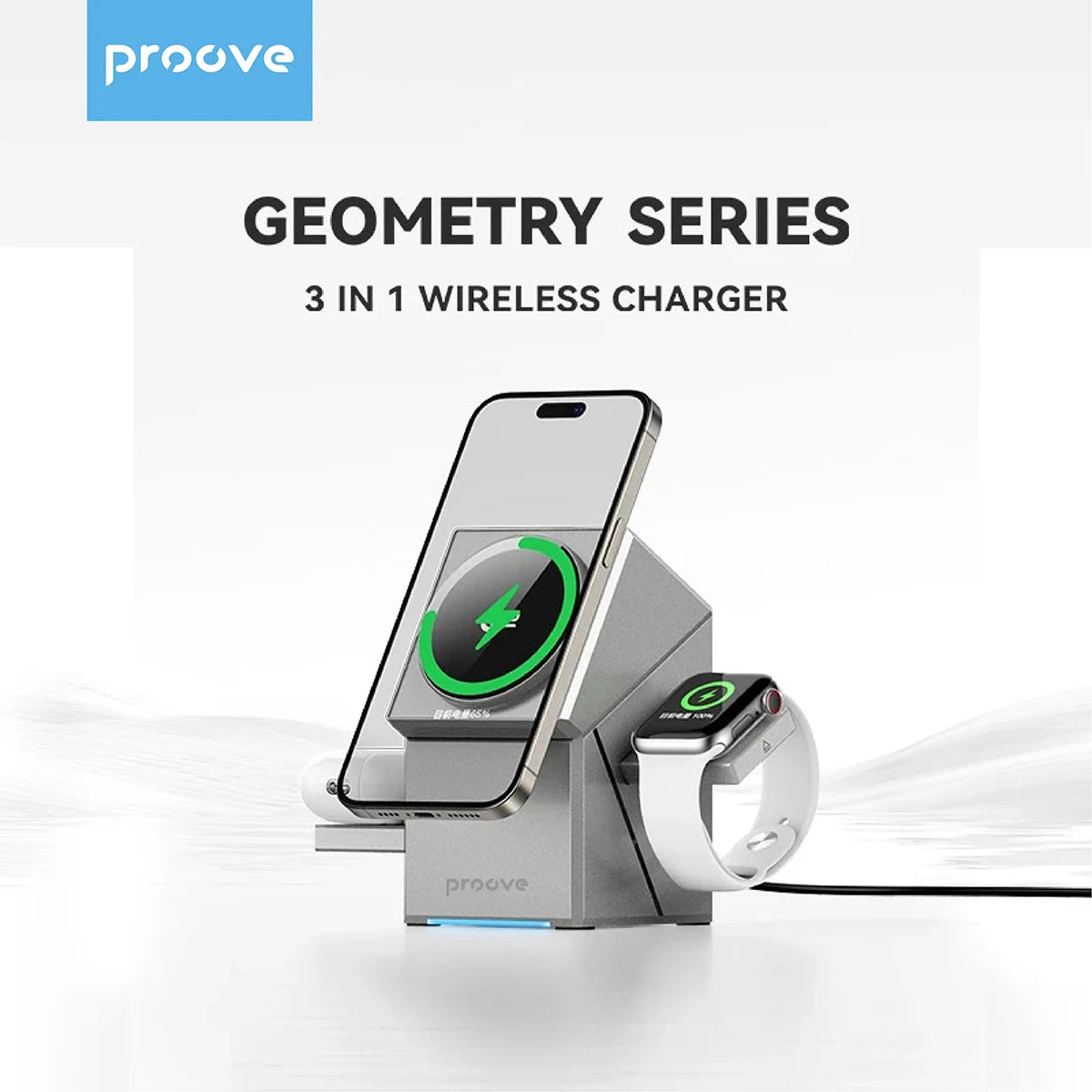 Qi2 3-in-1 Wireless Charger with Auto-Rotating Magic Cube.