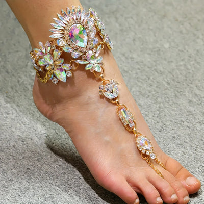 Anklet Colorful Faux Crystal Beach Accessories.