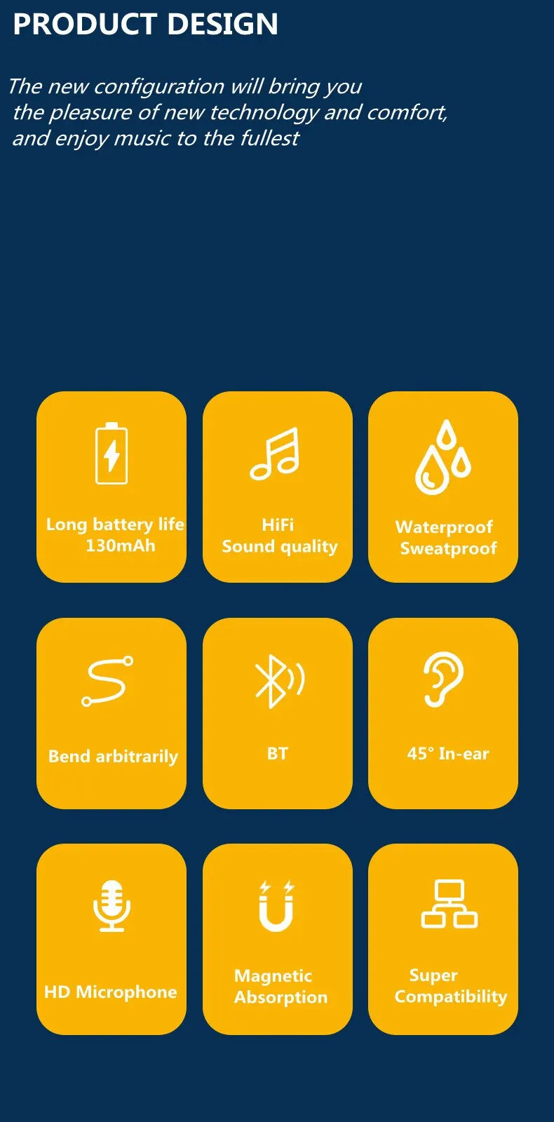 Wireless Headphones Bluetooth 5.0 Neckband Earphones.