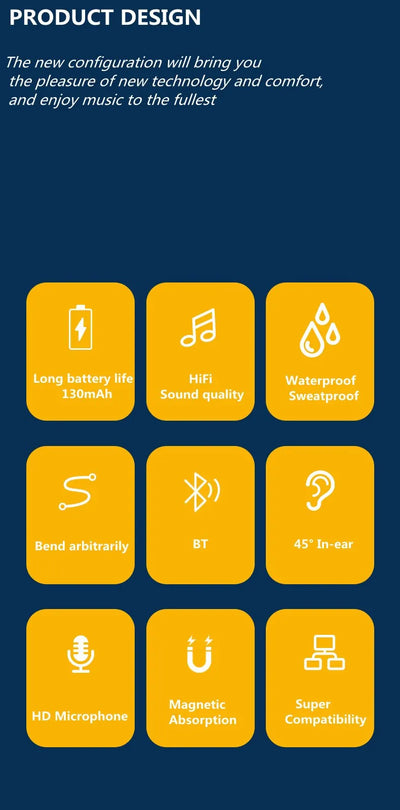 Wireless Headphones Bluetooth 5.0 Neckband Earphones.