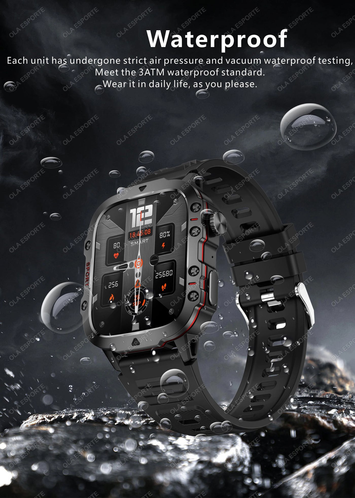 Military Smart Watch Sports Fitness Tracker.