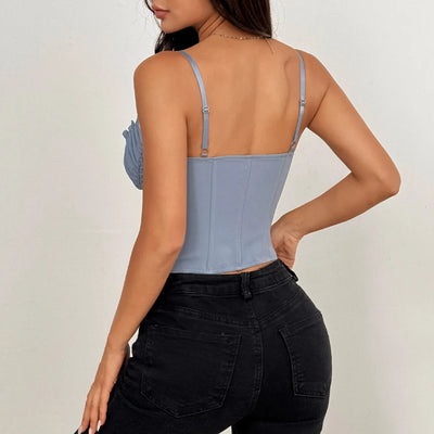 Corset Top Sexy Sheer Mesh.