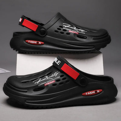 Men Clogs Soft Sole Breathable Beach Slippers.