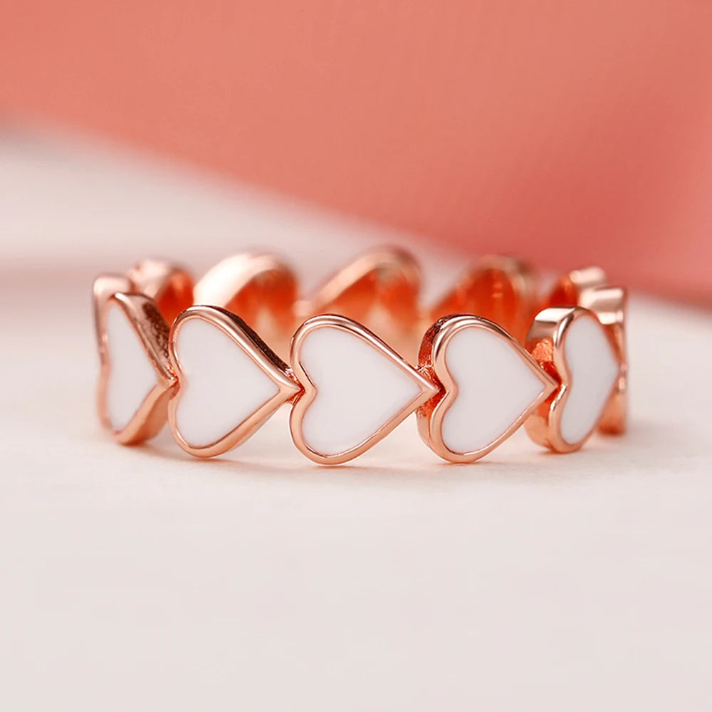 Heart Rings Rose Gold Color.