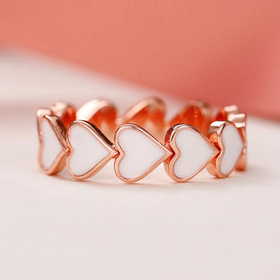 Heart Rings Rose Gold Color.