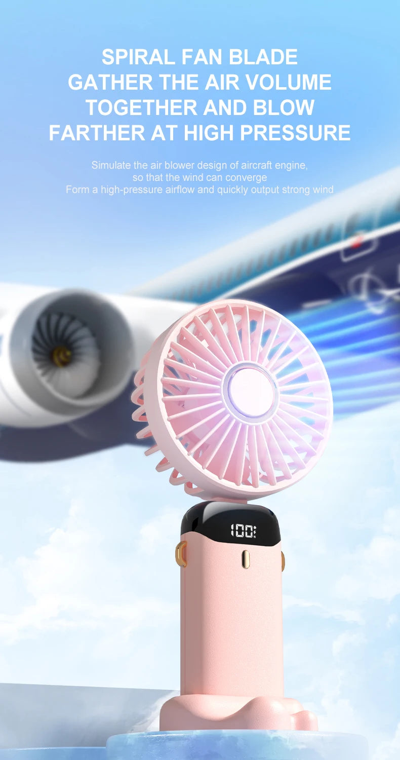 Mini Fan Foldable Portable Neck Hanging.