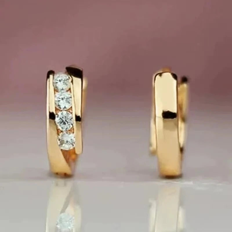 Gold Color Earrings Statement Ear Circle.