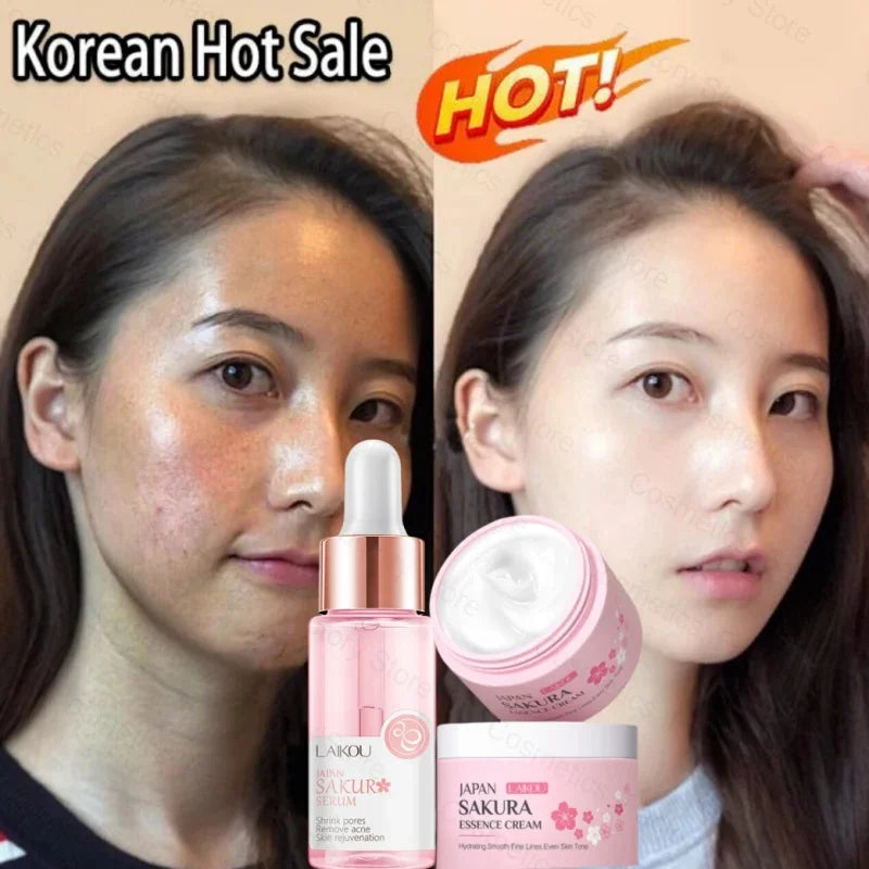 Japan Sakura Wrinkle Remover Face Serum Cream Anti-Aging Fade.