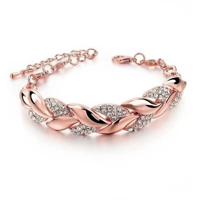 Luxury Love Braided Leaf Bracelet.
