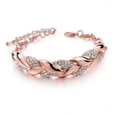 Luxury Love Braided Leaf Bracelet.