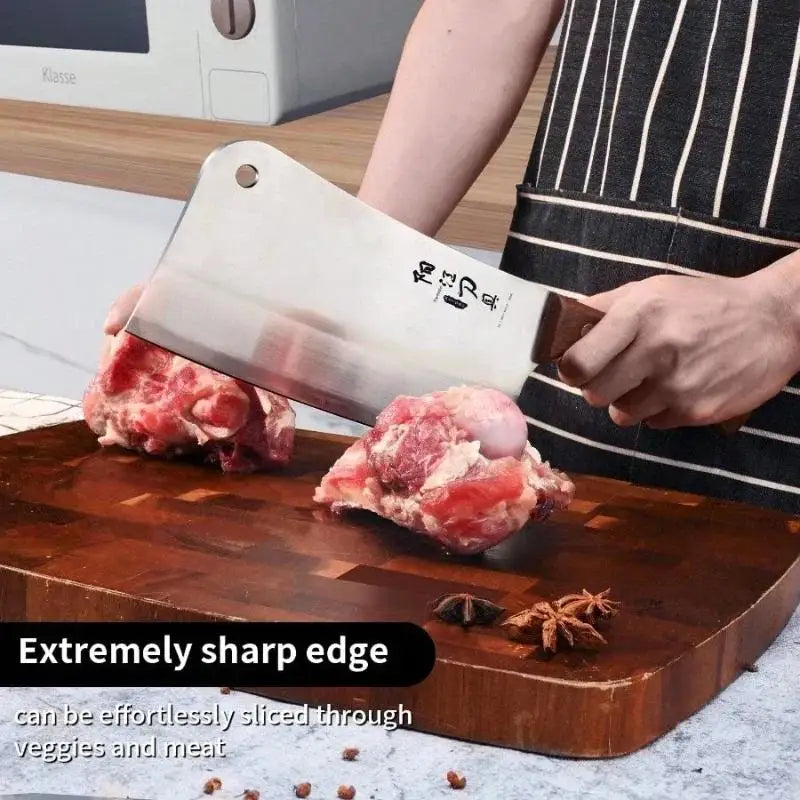 Heavy-Duty Butcher's Bone Cutting Knife.