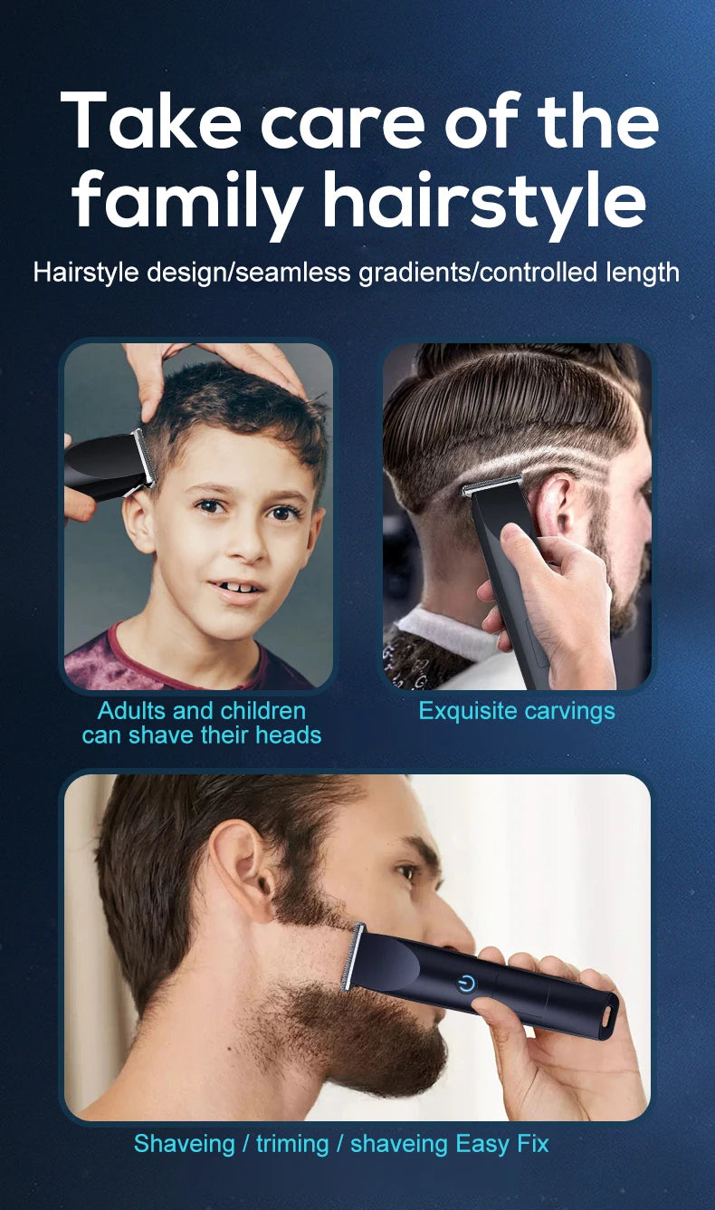 Adjustable cutter head with USB charging for electric hair clipper.