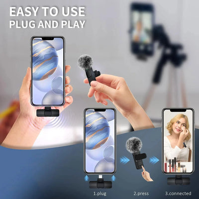 Wireless Lavalier Microphone Audio Video Recording.