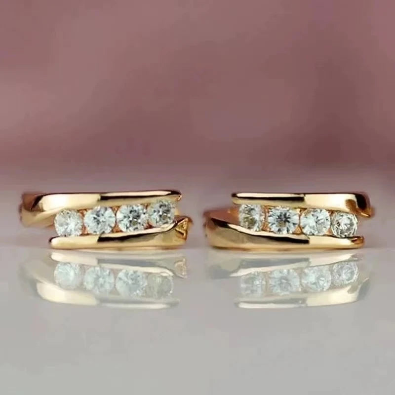 Gold Color Earrings Statement Ear Circle.