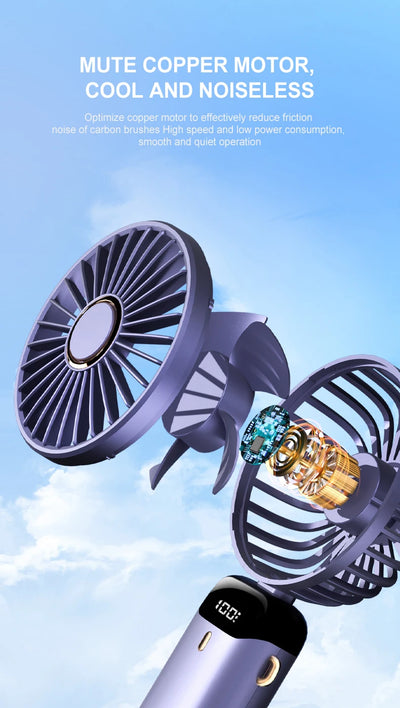 Mini Fan Foldable Portable Neck Hanging.