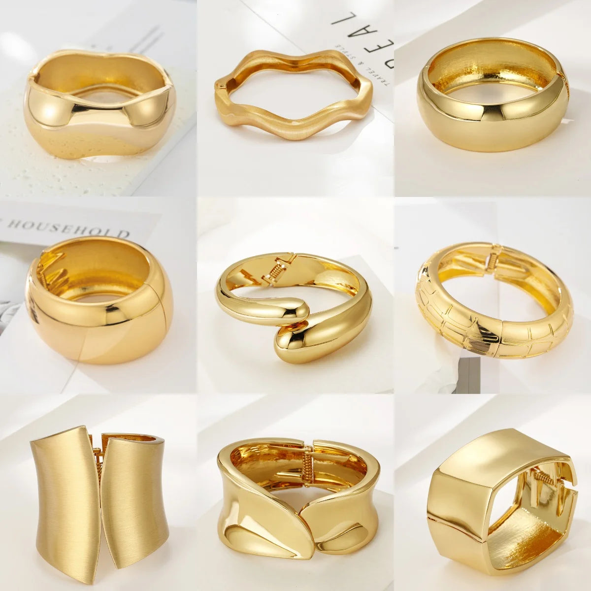 Luxury Gold Color Bangles Bracelet.